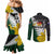 Personalised New Zealand Vs South Africa Rugby Couples Matching Mermaid Dress and Long Sleeve Button Shirts Rivals - Tribal Style LT7 - Polynesian Pride