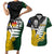 Personalised New Zealand Vs South Africa Rugby Couples Matching Short Sleeve Bodycon Dress and Hawaiian Shirt Rivals - Tribal Style LT7 Black Green - Polynesian Pride