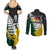 Personalised New Zealand Vs South Africa Rugby Couples Matching Summer Maxi Dress and Long Sleeve Button Shirts Rivals - Tribal Style LT7 - Polynesian Pride