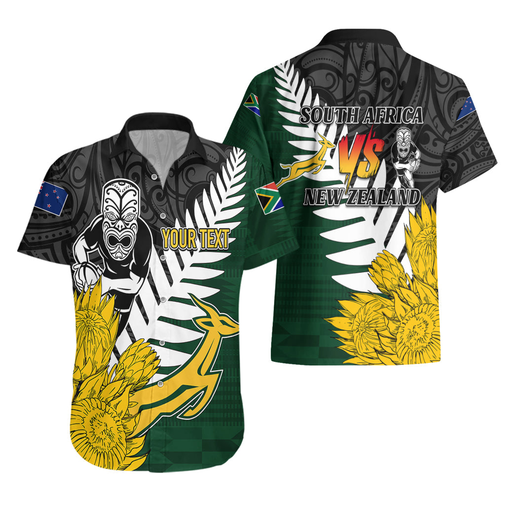 Personalised New Zealand Vs South Africa Rugby Hawaiian Shirt Rivals - Tribal Style LT7 - Polynesian Pride
