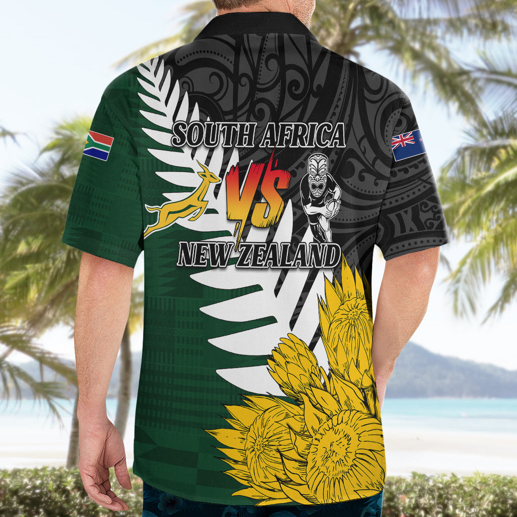Personalised New Zealand Vs South Africa Rugby Hawaiian Shirt Rivals - Tribal Style LT7 - Polynesian Pride