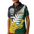 Personalised New Zealand Vs South Africa Rugby Kid Polo Shirt Rivals - Tribal Style LT7 Kid Black Green - Polynesian Pride