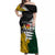 Personalised New Zealand Vs South Africa Rugby Off Shoulder Maxi Dress Rivals - Tribal Style LT7 Women Black Green - Polynesian Pride