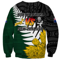 Personalised New Zealand Vs South Africa Rugby Sweatshirt Rivals - Tribal Style LT7 - Polynesian Pride