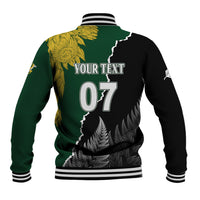 Personalised New Zealand Vs South Africa Rugby Baseball Jacket Rivals Dynamics LT7 - Polynesian Pride