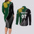 Personalised New Zealand Vs South Africa Rugby Couples Matching Long Sleeve Bodycon Dress and Long Sleeve Button Shirts Rivals Dynamics LT7 - Polynesian Pride