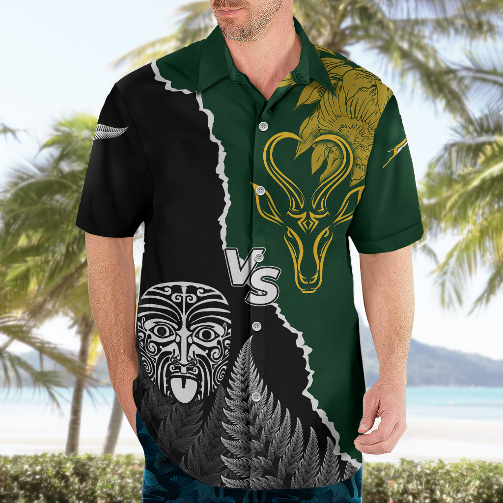 Personalised New Zealand Vs South Africa Rugby Hawaiian Shirt Rivals Dynamics LT7 - Polynesian Pride
