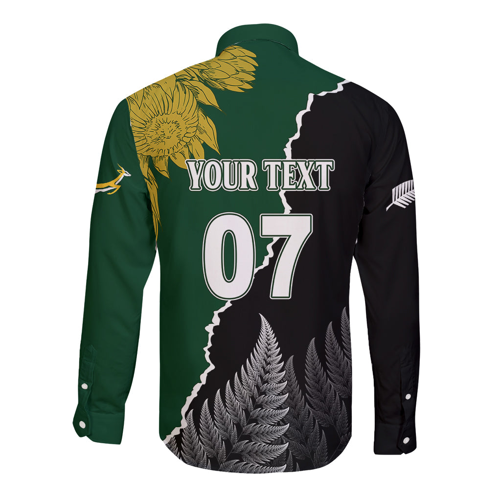 Personalised New Zealand Vs South Africa Rugby Long Sleeve Button Shirt Rivals Dynamics LT7 - Polynesian Pride