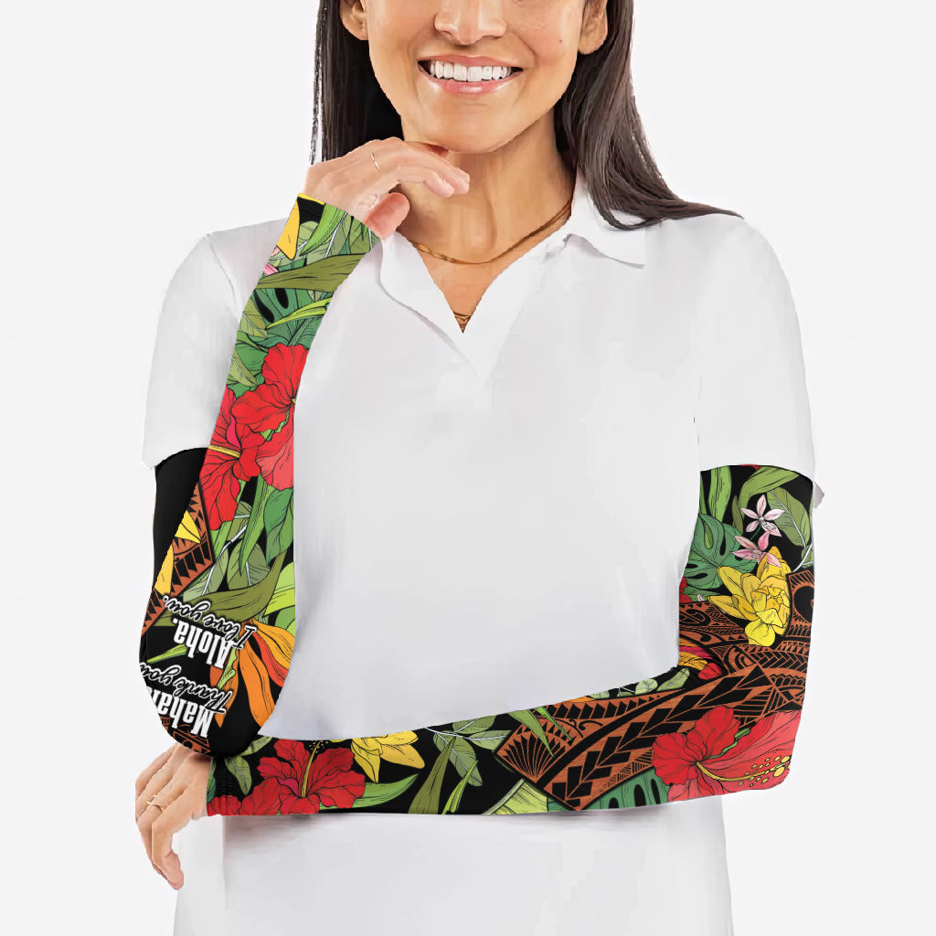 Mahalo Hawaii Ho'oponopono Pule Arm Sleeves Polynesian Pattern Cross LT7 - Polynesian Pride