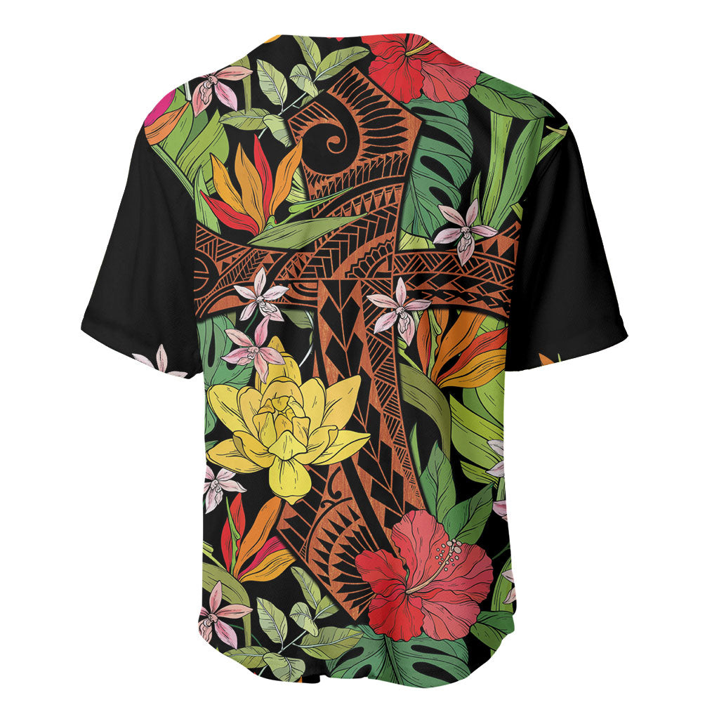 Mahalo Hawaii Ho'oponopono Pule Baseball Jersey Polynesian Pattern Cross LT7 - Polynesian Pride