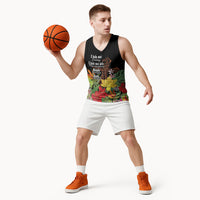 Mahalo Hawaii Ho'oponopono Pule Basketball Jersey Polynesian Pattern Cross