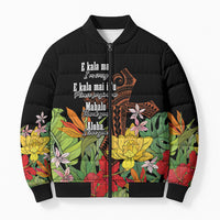 Mahalo Hawaii Ho'oponopono Pule Bomber Puffer Jacket Polynesian Pattern Cross LT7 Unisex Black - Polynesian Pride