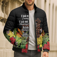 Mahalo Hawaii Ho'oponopono Pule Bomber Puffer Jacket Polynesian Pattern Cross LT7 - Polynesian Pride