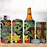 Mahalo Hawaii Ho'oponopono Pule 4 in 1 Can Cooler Tumbler Polynesian Pattern Cross LT7 - Polynesian Pride