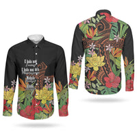 Mahalo Hawaii Ho'oponopono Pule Couples Matching Off Shoulder Maxi Dress and Long Sleeve Button Shirt Polynesian Pattern Cross LT7 - Polynesian Pride