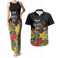 Mahalo Hawaii Ho'oponopono Pule Couples Matching Tank Maxi Dress and Hawaiian Shirt Polynesian Pattern Cross LT7 Black - Polynesian Pride