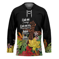 Mahalo Hawaii Ho'oponopono Pule Hockey Jersey Polynesian Pattern Cross LT7 Unisex Black - Polynesian Pride