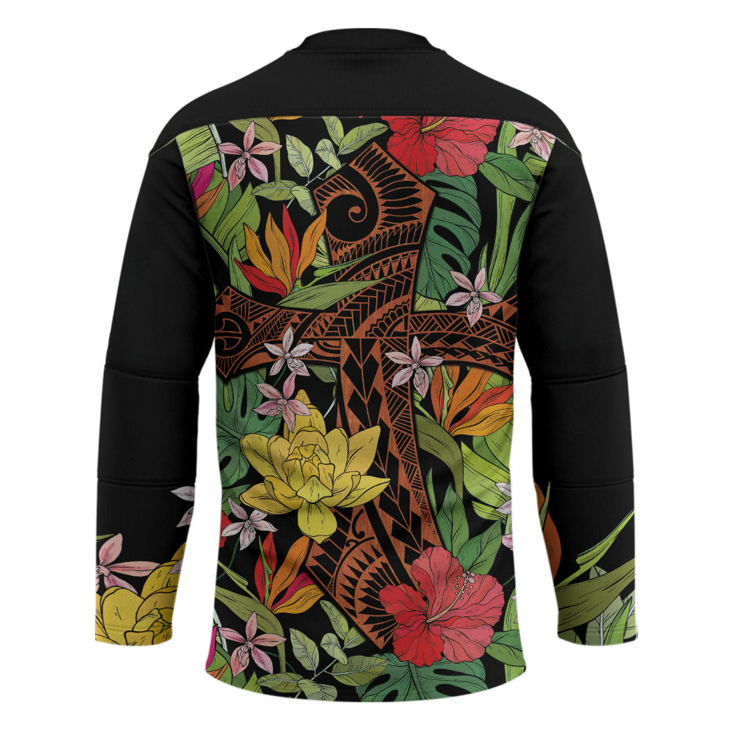 Mahalo Hawaii Ho'oponopono Pule Hockey Jersey Polynesian Pattern Cross LT7 - Polynesian Pride