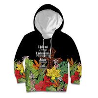 Mahalo Hawaii Ho'oponopono Pule Kid Hoodie Polynesian Pattern Cross LT7 Hoodie Black - Polynesian Pride