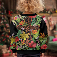Mahalo Hawaii Ho'oponopono Pule Kid Ugly Christmas Sweater Polynesian Pattern Cross