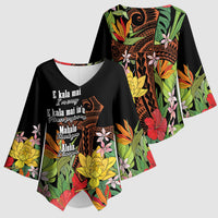 Mahalo Hawaii Ho'oponopono Pule Kimono Sleeve Blouse Polynesian Pattern Cross LT7 - Polynesian Pride