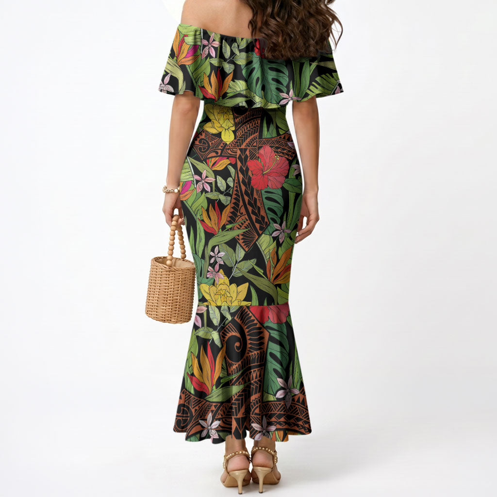 Mahalo Hawaii Ho'oponopono Pule Mermaid Dress Polynesian Pattern Cross LT7 - Polynesian Pride