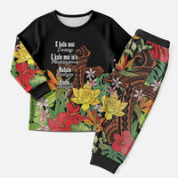 Mahalo Hawaii Ho'oponopono Pule Christmas Pajama Set Polynesian Pattern Cross