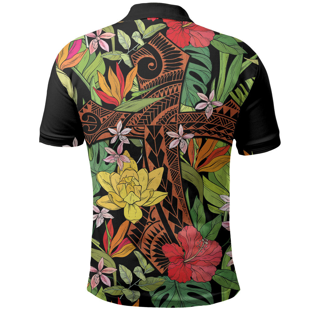 Mahalo Hawaii Ho'oponopono Pule Polo Shirt Polynesian Pattern Cross LT7 - Polynesian Pride