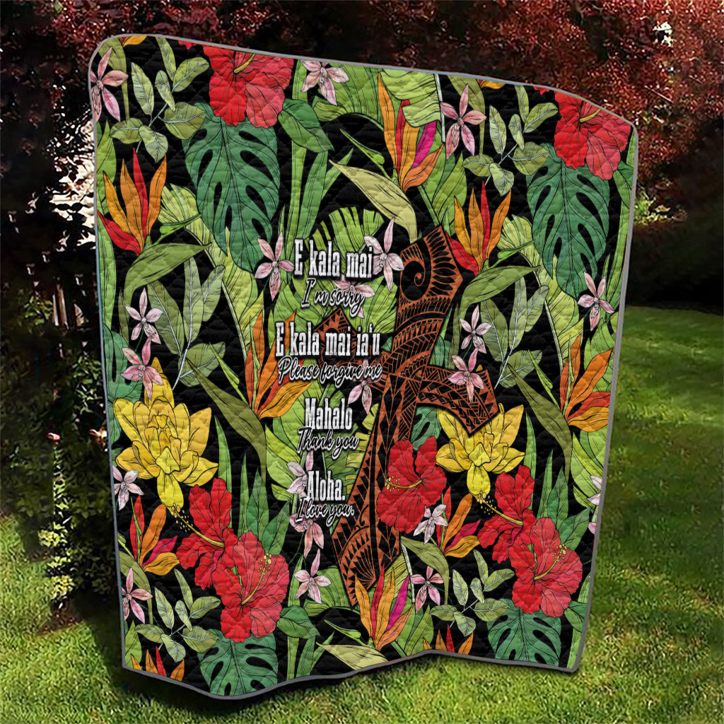Mahalo Hawaii Ho'oponopono Pule Quilt Polynesian Pattern Cross LT7 - Polynesian Pride