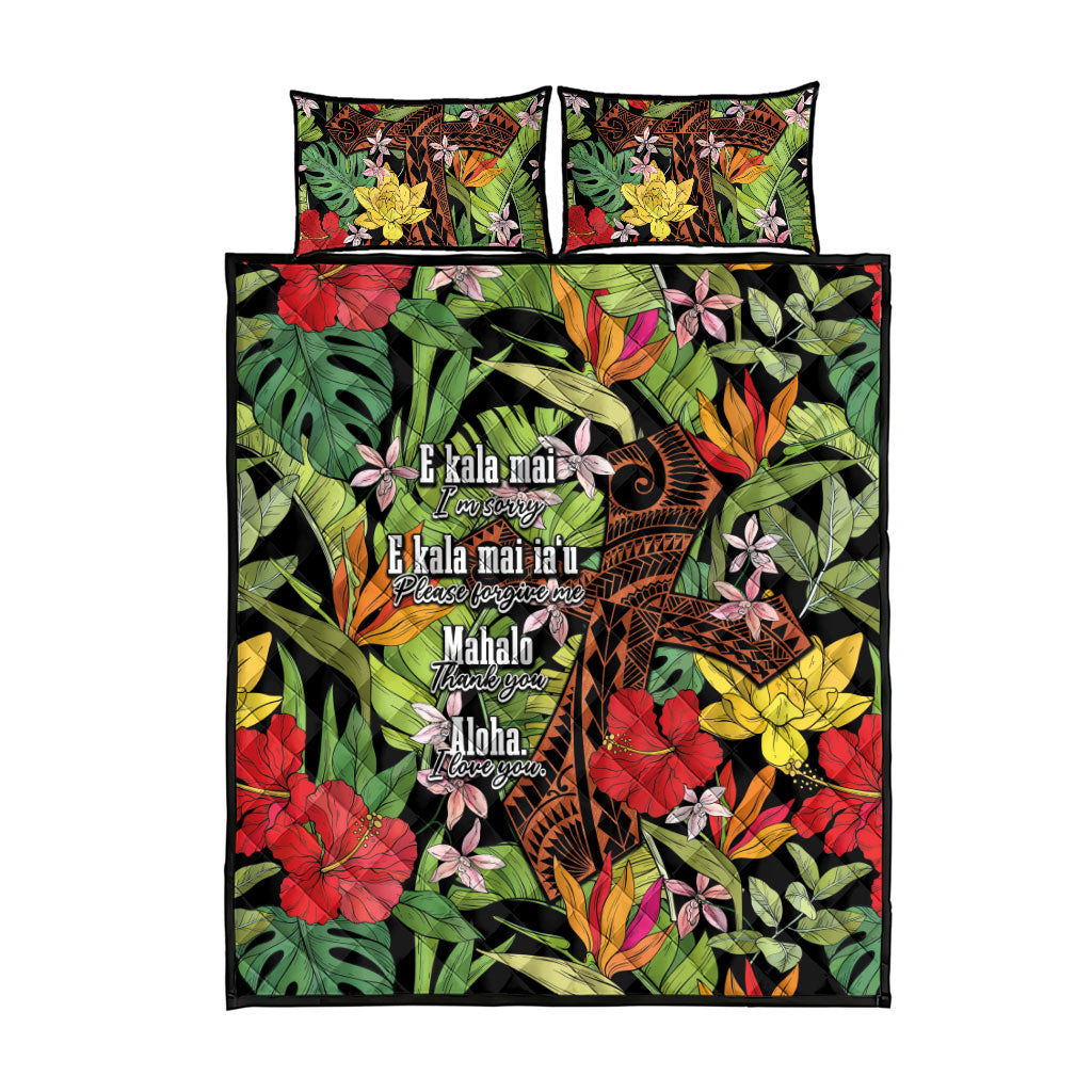 Mahalo Hawaii Ho'oponopono Pule Quilt Bed Set Polynesian Pattern Cross LT7 - Polynesian Pride