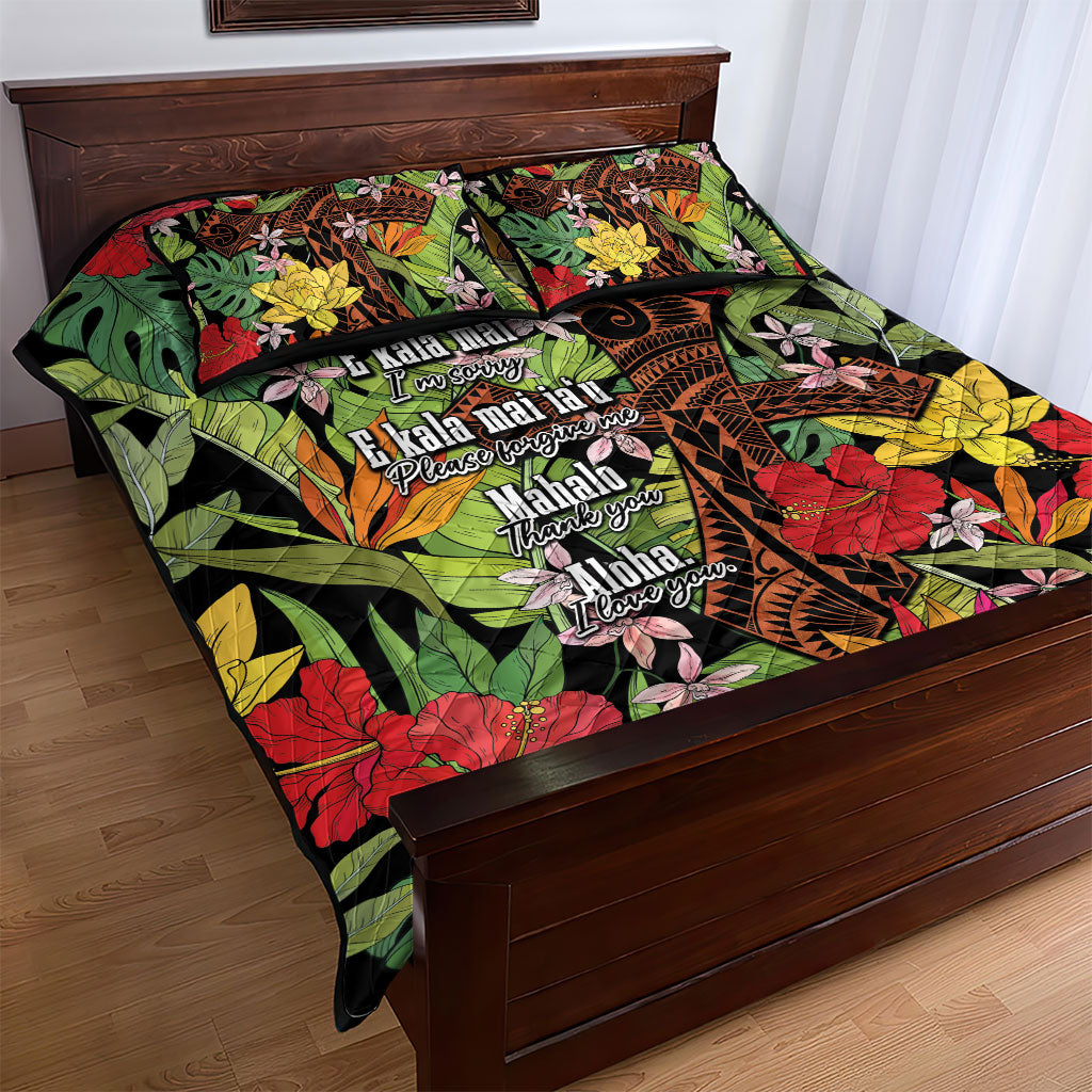 Mahalo Hawaii Ho'oponopono Pule Quilt Bed Set Polynesian Pattern Cross LT7 - Polynesian Pride