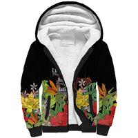 Mahalo Hawaii Ho'oponopono Pule Sherpa Hoodie Polynesian Pattern Cross LT7 Unisex Black - Polynesian Pride