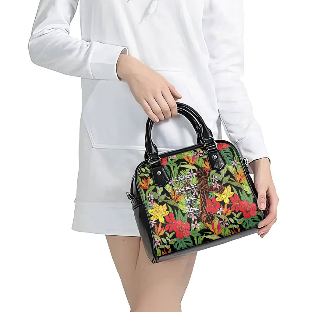 Mahalo Hawaii Ho'oponopono Pule Shoulder Handbag Polynesian Pattern Cross LT7 - Polynesian Pride