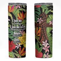 Mahalo Hawaii Ho'oponopono Pule Skinny Tumbler Polynesian Pattern Cross LT7 Black - Polynesian Pride