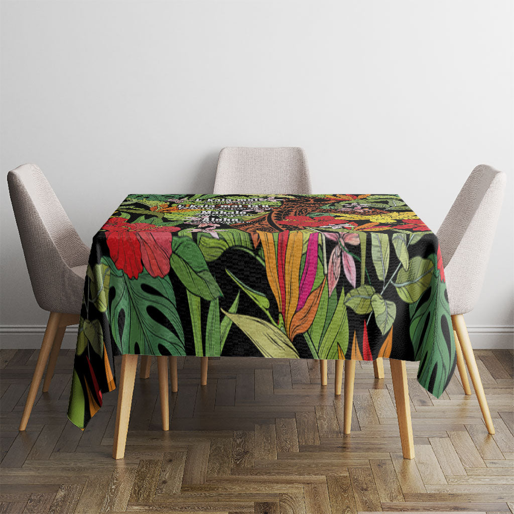 Mahalo Hawaii Ho'oponopono Pule Tablecloth Polynesian Pattern Cross LT7 - Polynesian Pride