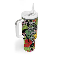 Mahalo Hawaii Ho'oponopono Pule Tumbler With Handle Polynesian Pattern Cross LT7 - Polynesian Pride