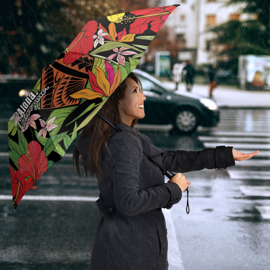 Mahalo Hawaii Ho'oponopono Pule Umbrella Polynesian Pattern Cross LT7 - Polynesian Pride
