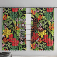 Mahalo Hawaii Ho'oponopono Pule Window Curtain Polynesian Pattern Cross LT7 With Hooks Black - Polynesian Pride