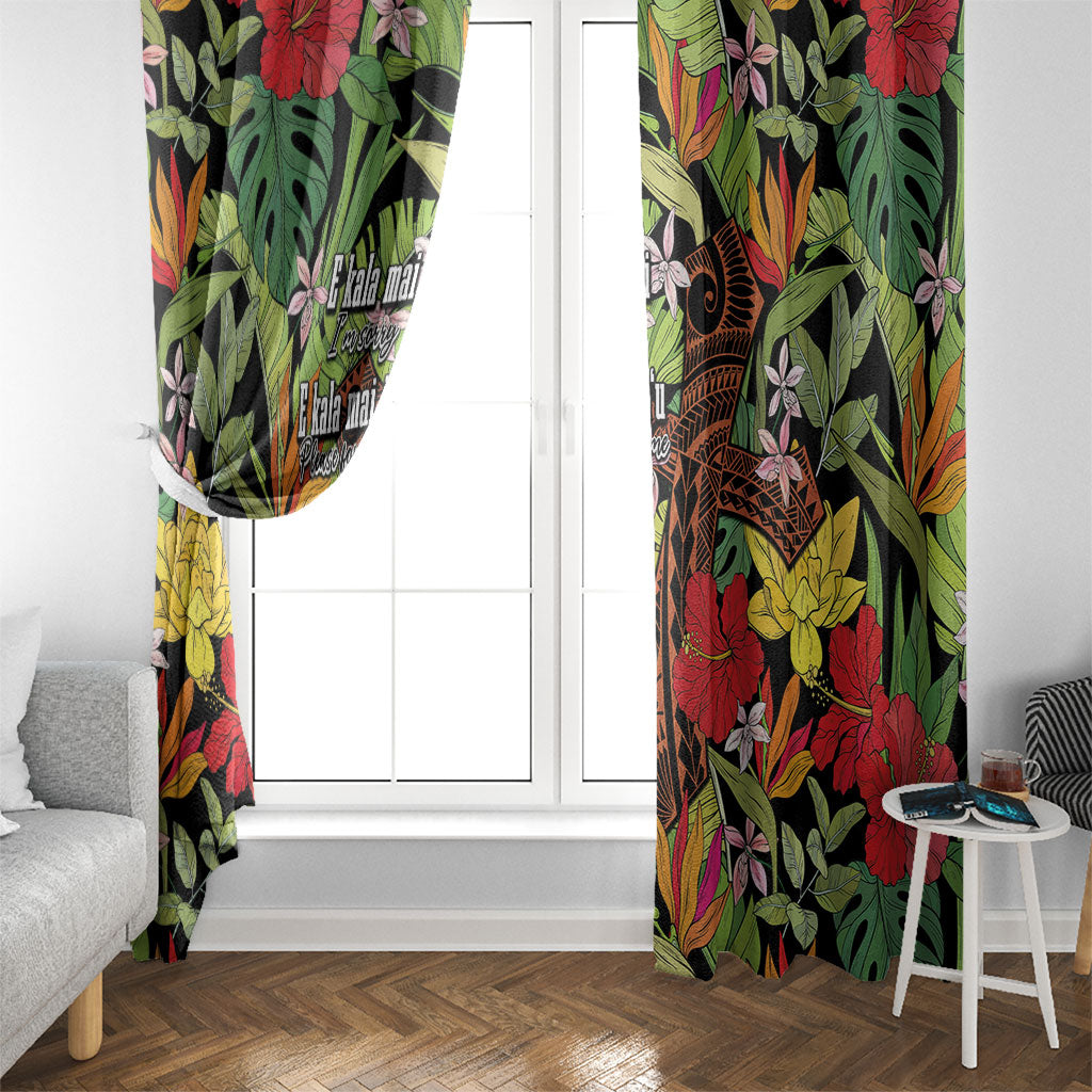 Mahalo Hawaii Ho'oponopono Pule Window Curtain Polynesian Pattern Cross LT7 - Polynesian Pride