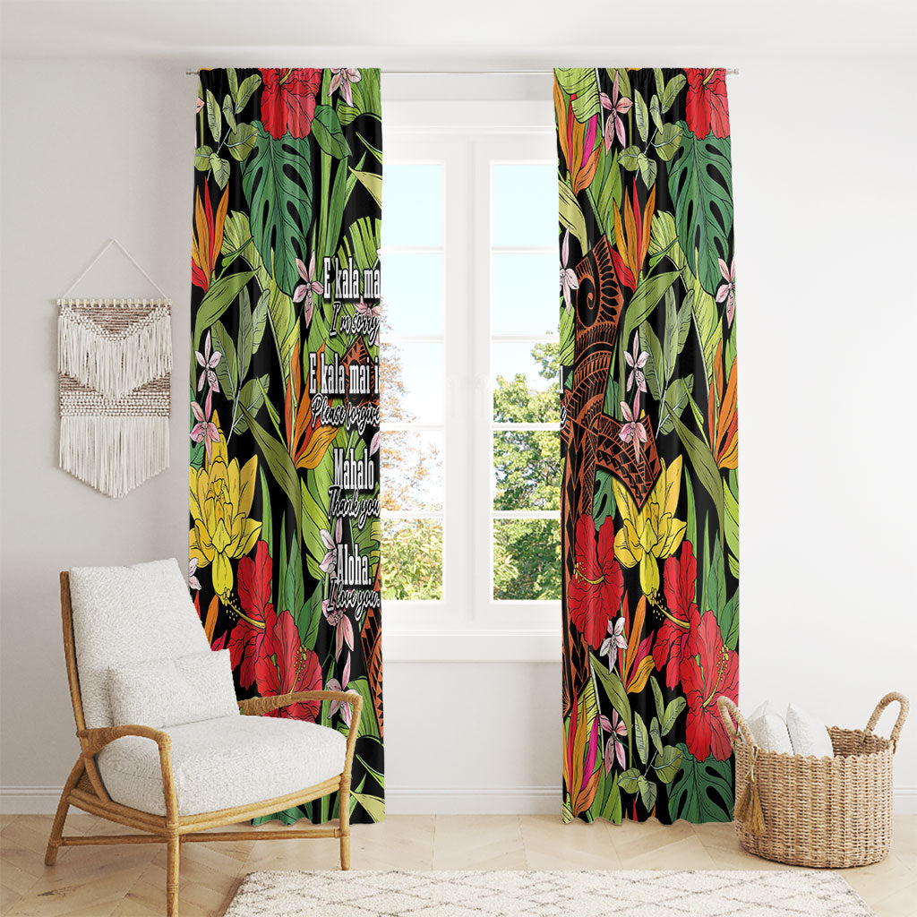 Mahalo Hawaii Ho'oponopono Pule Window Curtain Polynesian Pattern Cross LT7 - Polynesian Pride