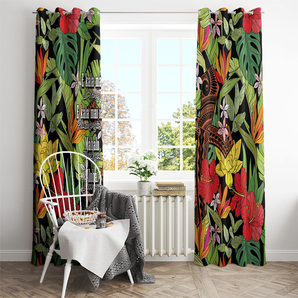 Mahalo Hawaii Ho'oponopono Pule Window Curtain Polynesian Pattern Cross LT7 - Polynesian Pride