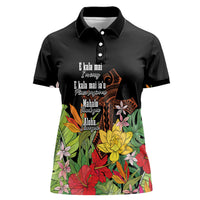 Mahalo Hawaii Ho'oponopono Pule Women Polo Shirt Polynesian Pattern Cross LT7 Female Black - Polynesian Pride