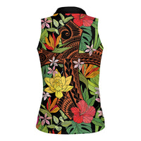 Mahalo Hawaii Ho'oponopono Pule Women Sleeveless Polo Shirt Polynesian Pattern Cross LT7 - Polynesian Pride