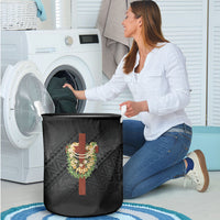 Hawaii Ka Pule a ka Haku Memorial Laundry Basket Flower Lei Cross - Black LT7 - Polynesian Pride