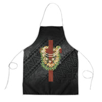 Hawaii ⁠Ka Pule a ka Haku Memorial Apron Flower Lei Cross - Black