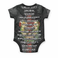 Hawaii ⁠Ka Pule a ka Haku Memorial Baby Onesie Flower Lei Cross - Black
