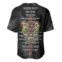 Hawaii Ka Pule a ka Haku Memorial Baseball Jersey Flower Lei Cross - Black LT7 - Polynesian Pride