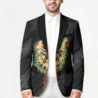 Hawaii ⁠Ka Pule a ka Haku Memorial Blazer Flower Lei Cross - Black