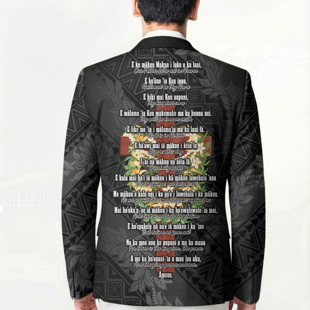 Hawaii ⁠Ka Pule a ka Haku Memorial Blazer Flower Lei Cross - Black