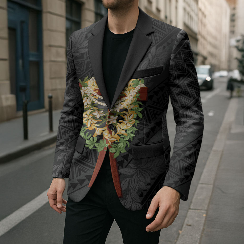 Hawaii ⁠Ka Pule a ka Haku Memorial Blazer Flower Lei Cross - Black